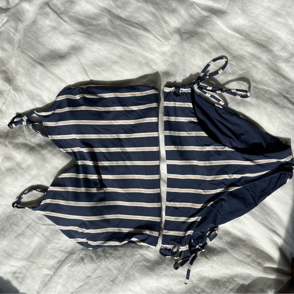 roxy striped bikini set